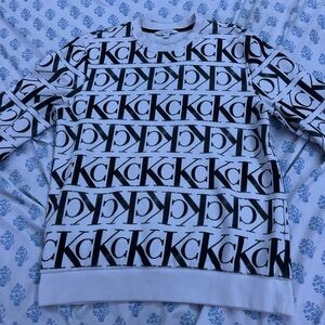 Calvin Klein Monogram White and Black Sweater